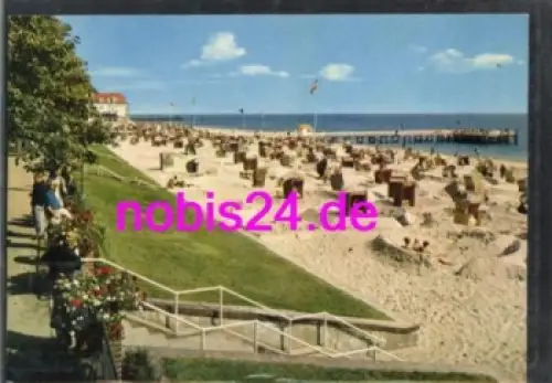 25938 Wyk auf Föhr Mittelbrücke am Strand  *ca.1970