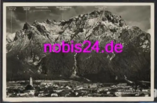 82481 Mittenwald mit Bergmassiv  o 20.8.1935