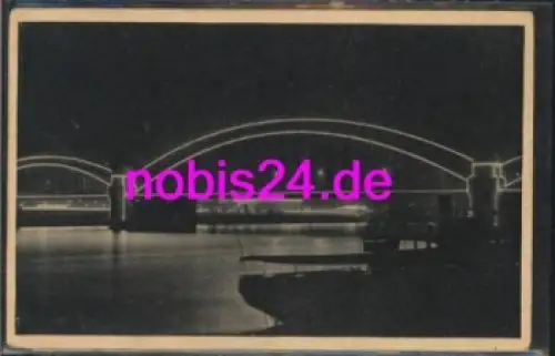 Köln Hohenzollernbrücke Beleuchtet *ca.1920