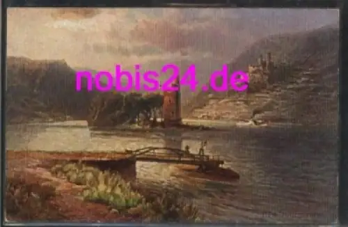 55411 Bingen am Rhein Mäuseturm Künstlerkarte o 12.5.1936