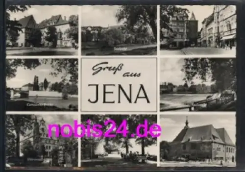 07700 Jena Brücke Rathaus Saale o 3.9.1959