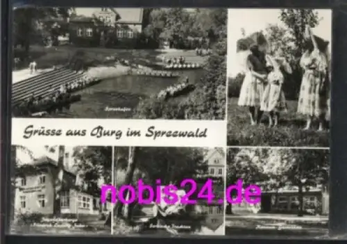 03096 Burg Spreewald Gasthaus Trachten o 29.6.1970