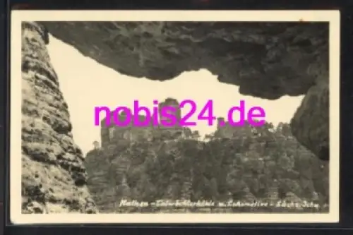 01824 Rathen Kletterfelsen "Lokomotive"  Sächsische Schweiz *ca. 1954