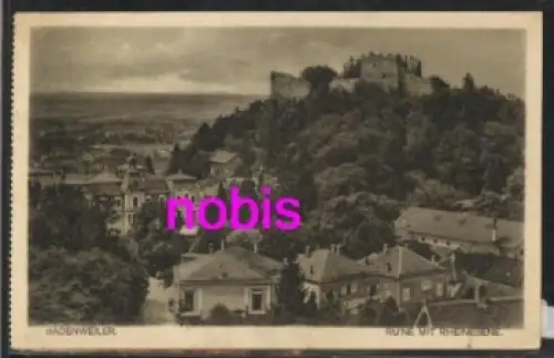 79410 Badenweiler Ruine mit Rheinebene o 12.8.1926