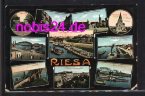 01594 Riesa Kirchen Elbdampfer o 30.7. 1916