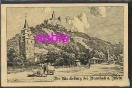 56338 Braubach Marksburg Künstlerkarte o 13.4.1914