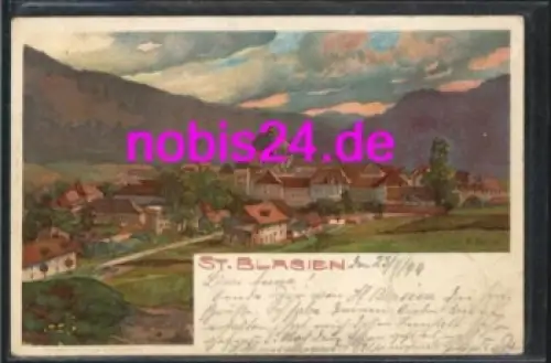 79837 St. Blasien Künstlerkarte von Mutter o 24.8.1899