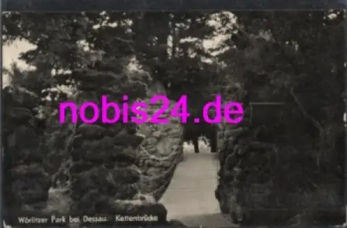 06786 Wörlitz Park Dessau Kettenbrücke o 23.8.1960