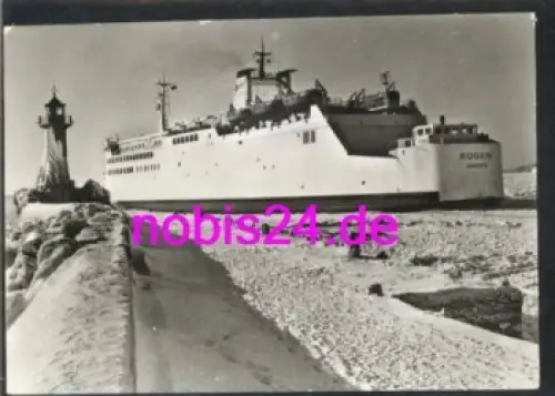 18546 Sassnitz Mole Fährschiff "MS Rügen" o 13.2.1986