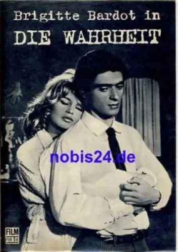 Die Wahrheit (La Verite) mit Brigitte Bardot, Marie-Jose Nat, Charles Vanel 21/70 Film für Sie Programm