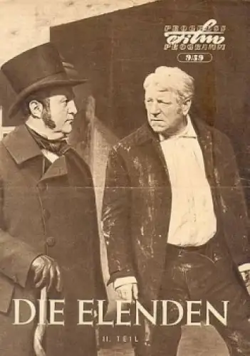 die Elenden (II Teil) Französischer Film mit Jean Gabin und Bourvil 9/59 Progress Programm