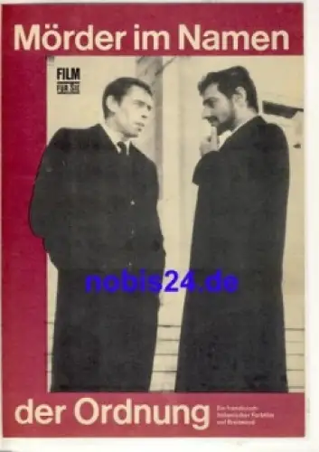 Mörder im Namen der Ordnung - Frankreich Italien mit Jacques Brel, Catherine Rouvel 91/72 Progress Filmprogramm