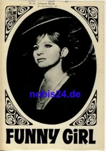 Funny Girl - US Amerikanischer Film mit Barbra Streisand Omar Sharif Kay Medford Anne Francis 34/70 Film für Sie Programm