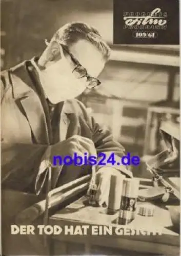 Der Tod hat ein Gesicht - DEFA-Film mit Günther Simon Christine Laszar 109/61 Progress Programm