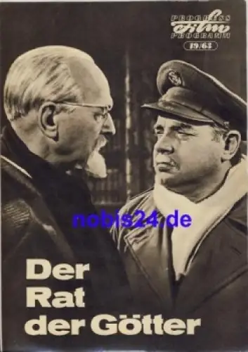 Der Rat der Götter - DEFA-Film mit Paul Bildt 19/63 Progress Programm