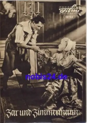 Zar und Zimmermann - DEFA-Film mit Willy A. Kleinau Bert Fortell Lore Frisch 18/63 Progress Programm