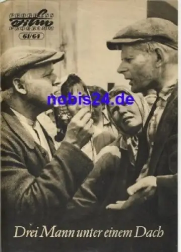 Drei Mann unter einem Dach - Tchechoslowakischer Film 61/64 Progress Programm