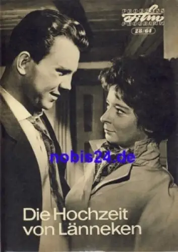 Die Hochzeit von Länneken DEFA-Film mit Otmar Richter Agnes Kraus 28/64 Progress Programm