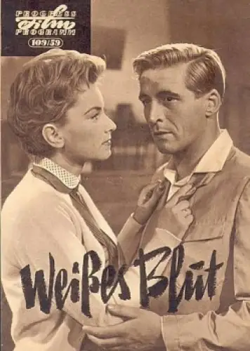 weises Blut Progress Programm 109/59 DEFA-Film mit Jürgen Frohriep, Eva-Maria Hagen
