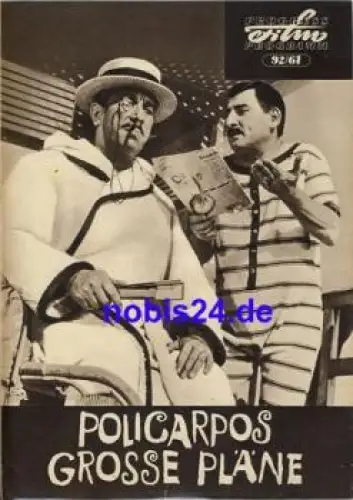 Policarpos grosse Pläne mit Renato Saler Toni Soler Peppino De Filippo 92/61 Progress Programm