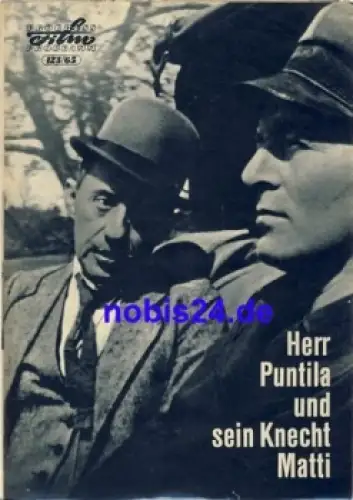 Herr Puntila und sein Knecht Matti - Österreichischer Film mit Curt Bois Heinz Engelmann 123/65 Progress Programm