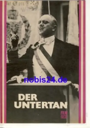 Der Untertan - DEFA-Film mit Werner Peters Paul Esser Blandine Ebinger 29/75 Progress Filmprogramm Film für Sie