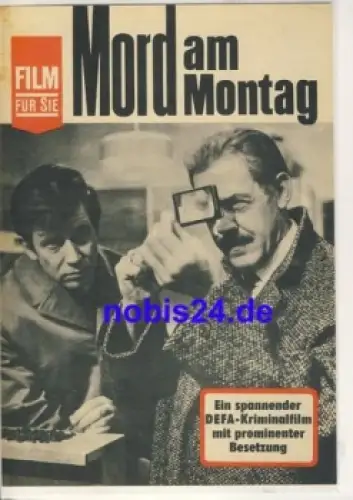 Mord am Montag DEFA-Film mit Eberhard Esche Herbert Köfer 94/68  Progress Filmprogramm Film für Sie