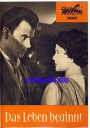 Das Leben beginnt mit Doris Abesser, Gisela May, Rolf Ludwig 46/60 Progress Programm DEFA-Film
