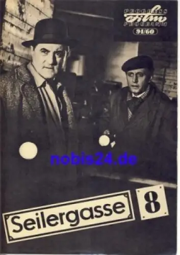 Seilergasse 8 - DEFA-Film mit Rolf Herricht Martin Flörchinger Maja Behrens 94/60 Progress Programm