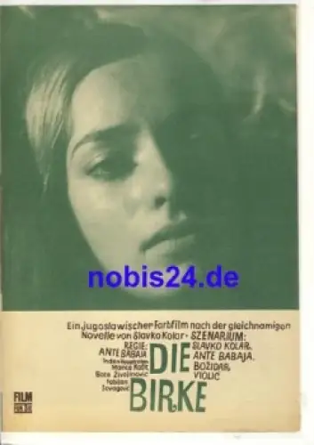 Die Birke - Jugoslawischer Film 44/68 Progress Programm Film für Sie