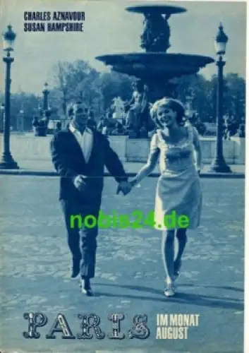 Paris im Monat August Progress Programm 56/67 Film für Sie mit Charles Aznavour und Susan Hampshire