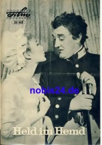 Held im Hemd -Englischer Film mit Bernard Cribbins Juliet Mills 31/65 Progress Programm