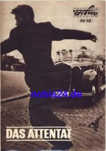 Das Attentat - Tschechoslowakischer Film 86/65 Progress Programm