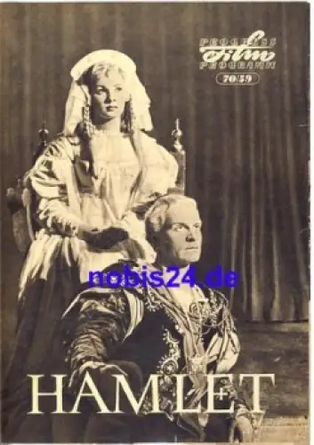 Hamlet Progress Programm 70/59 Eileen Herlie, Basil Sydney, Laurence Olivier