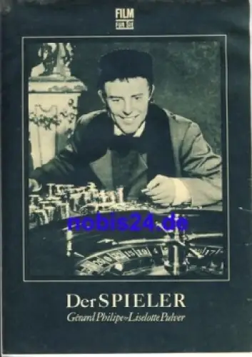 Der Spieler - Französischer Film mit Gerard Philippe Liselotte Pulver 111/66 Film für Sie Programm