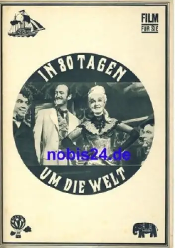 In 80 Tagen um die Welt, David Niven, Shirley MacLaine, Fernandel, Buster Keaton  Progress Programm 76/66 Film für Sie