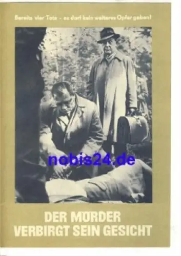 Der Mörder verbirgt sein Gesicht - Tschechoslowakischer Film 101/66 Progress Programm