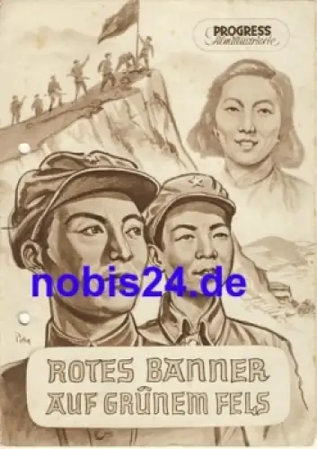 Rotes Banner auf grünen Fels - chinesischer Film 47/53 Progress Filmillustrierte