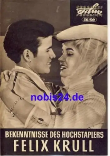 Bekenntnisse des Hochstaplers Felix Krull mit Host Buchholz Liselotte Pulver 36/60 Progress Programm