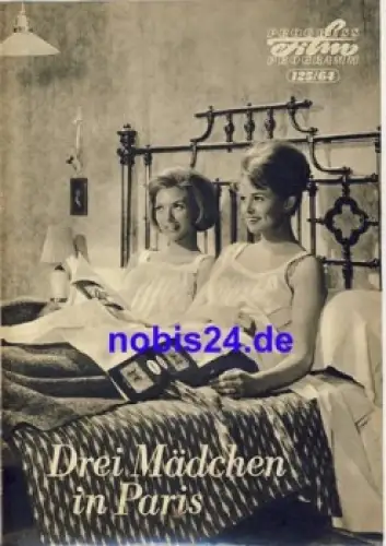 Drei Mädchen in Paris - Dänischer Film 125/64 Progress Programm