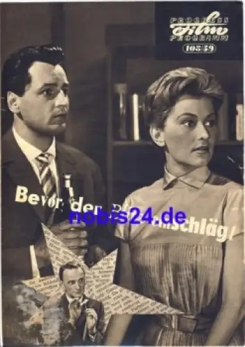 Bevor der Blitz einschlägt DEFA-Film mit Horst Drinda, Christine Laszar 108/59 Progress Programm