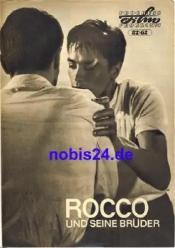 Rocco und seine Brüder mit Alain Delon Claudia Cardinale Renato Salvatori 82/62 Progress Programm