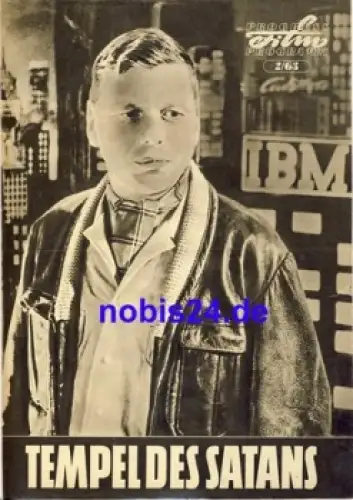 Tempel des Satans mit Bruno Carstens, Franz Kutschera, Gisela May 2/63 Progress Programm