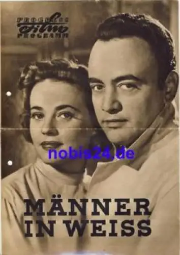 Männer in weiss französischer Film mit Raymond Pellegrin, Jeanne Moreau, Fernand Ledoux 65/57 Progress Programm