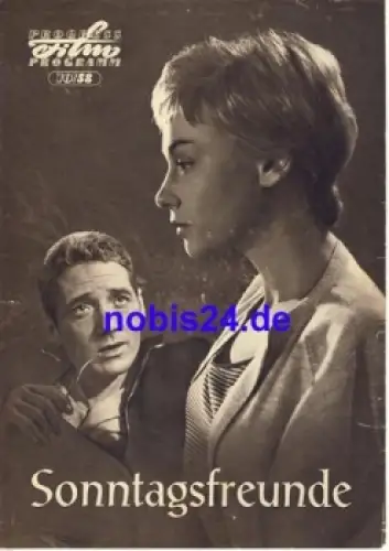 Sonntagsfreunde - Französischer Film mit Marc Cassot Jean-Paul Belmondo 10/58 Progress Programm