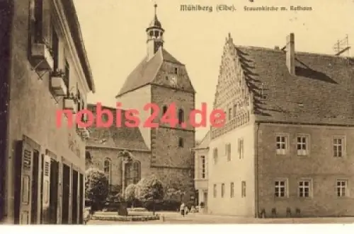 04931 Mühlberg Frauenkirche Rathaus *ca.1920