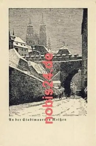 01662 Meissen Stadtmauer  Künstlerkarte *ca.1920