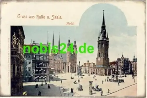 Halle Saale Marktplatz Kirche *ca.1920