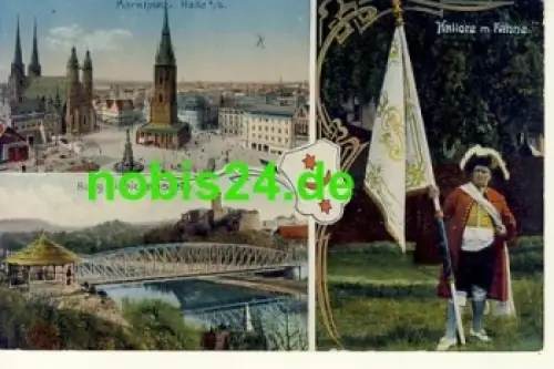 Halle Salle Halloren Wappen Fahne *ca.1910