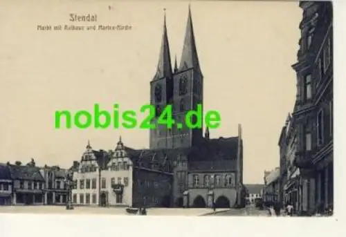 39576 Stendal Markt Kirche Rathaus *ca.1915